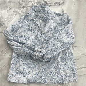 J. Crew Blue Print Blouse
